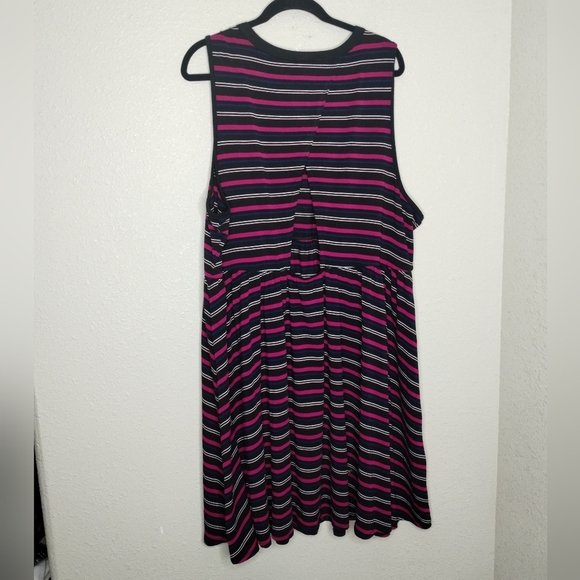 Torrid Multi Color Striped Jersey Open Back Skater Dress Women's Size 3X - Picture 3 of 7